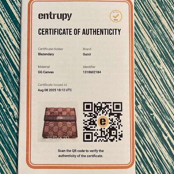 GUCCI GG Authentic Supreme Canvas GG Monogram Unisex Wallet - Picture 14 of 14